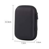 Étui de rangement portable JOY en EVA semi-rigide avec fermeture éclair pour écouteurs et casques 11,5x7,5x3,5cm