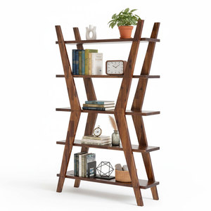 Melaleuca Wood 5-Tier Space-saving Decorative <b>Shelf</b> KS68236 100x30x160cm - Product Image 1