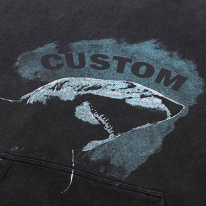 Pull à capuche léger et respirant pour hommes ensemble de vêtements de sport de fitness personnalisés délavés à l'acide 100% coton style sans couture - Product Image 4