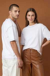 T-shirt surdimensionné personnalisé pour homme, en tissu tricoté sérigraphié, style streetwear, manches courtes, épaules tombantes, poids lourd. - Product Image 6