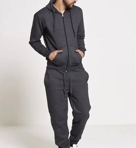 Nuevo chándal de manga larga para hombre en patrón sólido teñido liso para invierno en diferentes tamaños con cremallera completa color gris - Product Image 2