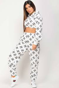 Sudadera con capucha recortada blanca personalizada para mujer, sudaderas con capucha antiarrugas y transpirables para mujer, sudadera con cremallera para gimnasio y entrenamiento para mujer - Product Image 3