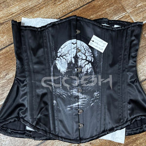 Corsé con estampado de Castillo Gótico Mágico, con varillas de acero de alta resistencia, para entrenamiento de cintura, tipo underbust, talla grande, para festivales y cosplay - Product Image 3