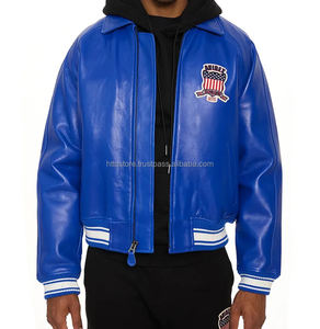 Meilleure marque de haute qualité Avirex USA Edition Blouson aviateur américain en cuir pour hommes - Product Image 5