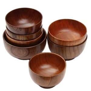 Bol rond en bois rustique de conception créative pour la protection de l'environnement - Product Image 1