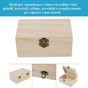 Set di 2 scatole di gioielli in legno impilabili 20x15x9.5cm e 17x12x7cm per organizzazione e confezione regalo - Product Image 3