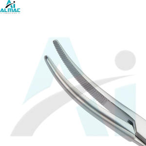 Fórceps de arteria médica Premium ALMAC Mandíbula curvada con mandíbulas dentadas para sujeción segura en cirugías hospitalarias y clínicas - Product Image 4