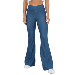 High Quality Women Blue <b>Flare</b> Jeans Stretchable Denim Bootcut Trousers Slim Fit Bell Bottom Pants For Casual Daily Office Wear - Product Image 3