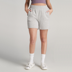 Sweat-shirt à capuche zippé personnalisé ensemble court motif solide Streetwear coton poly mélange polaire éponge française étiquette de Logo personnalisée - Product Image 6