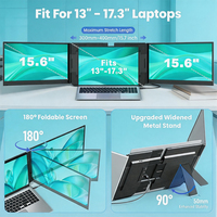 Monitor LCD Portátil Doble de 15.6 Pulgadas para PC y Laptops, con Altavoces Dobles Integrados, USB, Ligero, para Juegos, con Marco Vertical y Horizontal