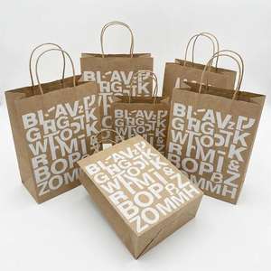 Bolsa <span class=keywords><strong>de</strong></span> Compras <span class=keywords><strong>de</strong></span> Papel Kraft Blanca <span class=keywords><strong>y</strong></span> Marrón con Asas Retorcidas e Impresión <span class=keywords><strong>de</strong></span> Logotipo - Product Image 3