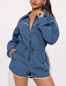 Conjuntos de pantalones cortos cortavientos de color sólido para mujer, chaquetas cortas impermeables de alta calidad, conjunto de pantalones cortos cortavientos de montaña para mujer - Product Image 3