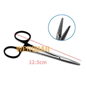 Nuevos fórceps para mosquitos Hemostat Hemostatic Clamp 12cm/15cm Str/Cvd Herramienta quirúrgica Anillo de revestimiento negro Instrumnets - Product Image 6