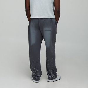 Pantalones de chándal personalizados de algodón con diamantes de imitación para mujer, pantalones casuales para hombre, pantalones de calle, pantalones de chándal French Terry, fabricante - Product Image 5