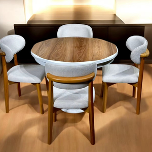 Table à manger ronde élégante conçue pour les maisons modernes combinant des matériaux haut de gamme de style 5 étoiles et la praticité quotidienne - Product Image 1