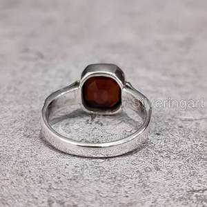 Anillo de Hombre al por Mayor con Piedra Preciosa de Granate Rojo Natural, Piedra de Nacimiento de Enero, Anillo de Hombre Pesado para Navidad, Joyería de Plata de Ley 925 - Product Image 2