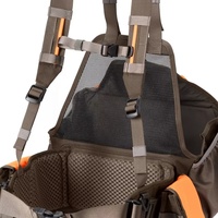 Gilet de tir unisexe moderne et respirant en toile avec grandes poches plaquées, fermeture éclair multifonction et col en V pour la chasse printanière