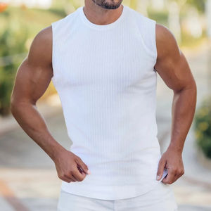 Débardeur de sport d'été pour homme XL, respirant, tricoté, à rayures verticales, pour le sport, la course à pied, la musculation, imprimé, transfrontalier - Product Image 6