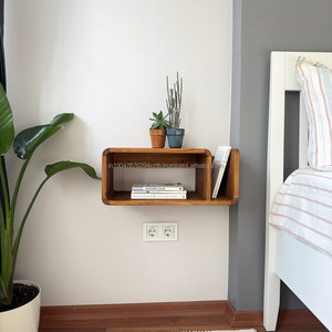 Mesita de noche flotante moderna, 1-4 cajones, muebles de dormitorio de almacenamiento de madera ecológicos hechos a mano para sala de estar y oficina en casa - Product Image 5