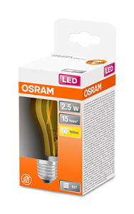 Lámpara de cristal LED estándar Retrofit, amarilla, 1,6W (Osram 4058075816077) - Product Image 6