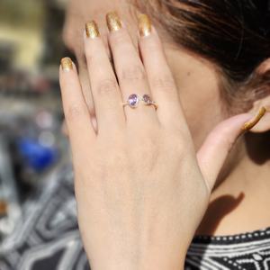 Bague en argent améthyste légère et réglable, style religieux, qualité extrême, argent sterling 925, pour mariages et fêtes - Product Image 2