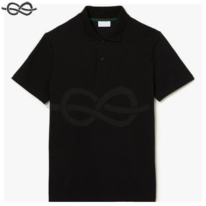 เสื้อยืดโปโลแขนสั้นโพลีเอสเตอร์คุณภาพสูงปักโลโก้แบบเรียบง่ายปุ่มว่างแบบลำลอง - Product Image 1