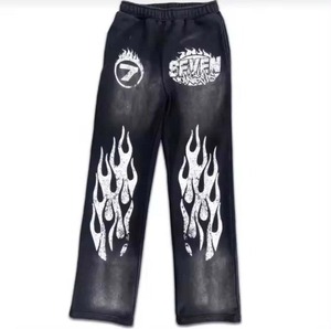 Conjunto Deportivo Urbano Vintage 100% Algodón Transpirable Ecológico con Lavado Ácido, Apliques Bordados y Estilo Acampanado - Product Image 3