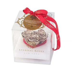 Mini Chelsea Square Box Gold Roses for Valentine's Day Mother's Day Floral Decoration Gifts for Her Acrylic Gift Box Packaging - Product Image 3