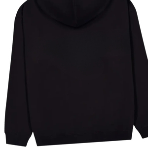 เสื้อฮู้ดดี้สีดำล้วนทรงโอเวอร์ไซส์สำหรับผู้ชาย ผ้าฝ้ายเนื้อนุ่ม สไตล์ลำลอง สตรีทแวร์ ใส่ได้ในฤดูหนาว อุ่นสบาย แขนยาว แบบพื้นฐาน - Product Image 5