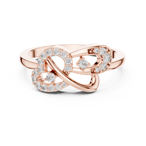 Anillo de Compromiso con Diamante Redondo Estilo Infinito con Elegante Diseño en Espiral |   Joyería Fina Nupcial de Lujo - Product Image 4