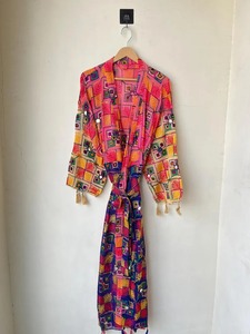 Belle Broderie Phulkari Kimono Demoiselle D'honneur Phulkari Kimono Miroir Travail Kimono Long Phulkari Kimono Robes Femmes Cadeau Pour Elle - Product Image 6