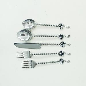 Best Quality Handmade <b>Antique</b> Brass Long Handle Handmade Cutlery Set with Natural Hand Polished Flatware - Product Image 4