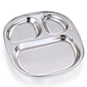 อุปกรณ์บนโต๊ะอาหารทรงกลมแบ่งเสิร์ฟอาหารสแตนเลสโลหะเซิร์ฟเวอร์อาหารเครื่องครัวเสิร์ฟอาหารสำหรับห้องครัว - Product Image 1