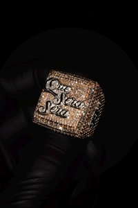 925 Sterling <b>Silver</b> Rhodium Plated VVS Moissanite Diamond Iced Out Custom Letter Luxury Statement <b>Ring</b> For <b>Men</b> Women Wear - Product Image 2