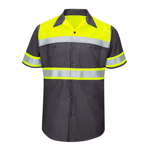 Wholesale Men's Reflective Windproof Polyester Shirt ANSI/ISEA 107 Certified High Visibility Workwear Breathable Quick Dry - Product Image 2