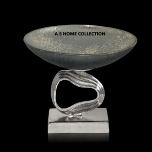 Diseño atractivo, cuenco de pie con Base plateada de Metal, grado Industrial para decoración de mesa de cena, Servicio de ensalada - Product Image 1