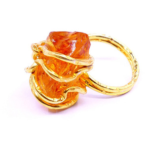 Diseñador 925 Plata de Ley Citrino Piedra preciosa Asequible Fiesta clásica Desgaste Moda Dedo Anillo de piedra en bruto - Product Image 2