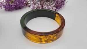 Women's Stylish Brass Fashion <b>Bracelet</b> Multi-Color Wood Resin Bangle <b>for</b> Everyday Use <b>Girls</b> Jewelry - Product Image 3