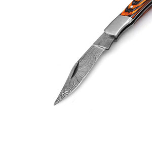Đa chức năng Damascus thép gấp túi Dao móc khóa sừng xử lý với làm việc thủ công Dao móc khóa - Product Image 6