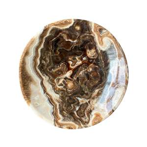 Assiettes décoratives en onyx multicolore naturel, vaisselle en grès artisanale, plat de service pour en-cas avec finition brillante - Product Image 5