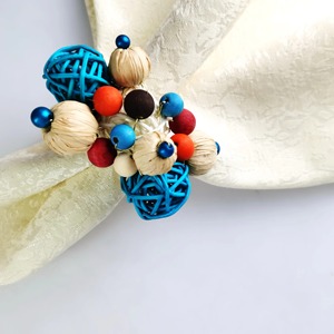 Porte-serviette en bois élégant avec perles colorées pour décor de table bohème événements de mariage charme de salle à manger d'hôtel - Product Image 6