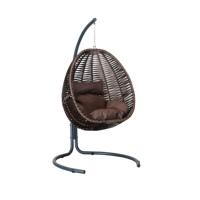Fauteuil suspendu moderne pour l'extérieur, chaise-œuf, hamac avec support en métal pour balcon, cour, maison, jardin, patio