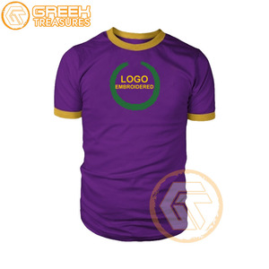 T-shirt brodé en jersey oméga personnalisé fraternité grec de haute qualité Psi hommes respirant vente en gros t-shirts sororité - Product Image 5