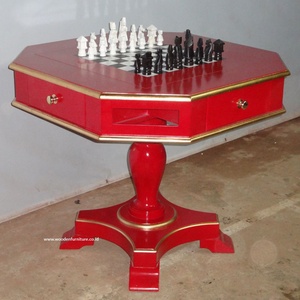 ชุดโต๊ะหมากรุกทาสีไม้มะฮอกกานีแบบโบราณทำจาก Jepara Central Java Indonesia สำหรับเฟอร์นิเจอร์บ้านสไตล์ฝรั่งเศส - Product Image 2