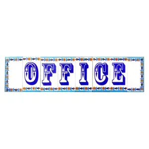 Azulejos de pared hechos a mano de 2x4 \ "Alfabetos de cerámica de entrada principal para oficina 8 Set Acentos de pared - Product Image 1