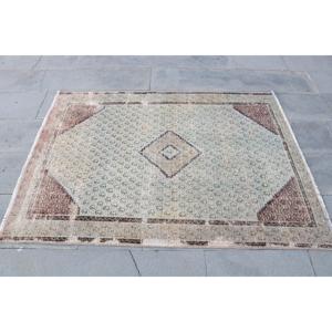 Alfombra Turca, Alfombra Decorativa de 3.8x5.3 pies, Alfombra Abstracta Roja - Product Image 4