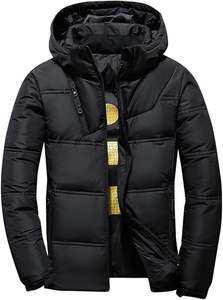 Meilleurs hommes doudounes et manteaux chauffants zippés surdimensionnés hiver velours épaissi à manches longues coton rembourré vêtements d'extérieur de couleur unie - Product Image 4