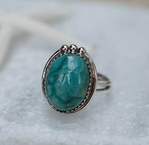 Natural Turquoise Gemstone Ring-protective Stone-handmade Ring-925 <b>Solid</b> Sterling <b>Silver</b>-party Wear Ring--wholesale Ring - Product Image 2