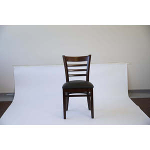 Solid Wood Ladder Back <b>Chair</b> with PU Leather Upholstered Seat <b>Industrial</b> Design <b>Style</b> for <b>Dining</b> Bar and Park Use - Product Image 6