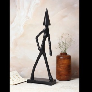 Sculpture de visage en métal doré rayonnant Figurine Accent de table artistique moderne Pièce maîtresse de luxe fabriquée à la main - Product Image 5